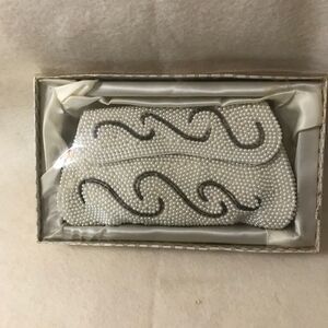 Bags by Susan Vintage Beaded Clutch Bag Pearl 1950's in Original Box
